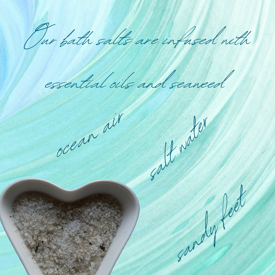 mineral rich sea salt and seaweed bath salts.