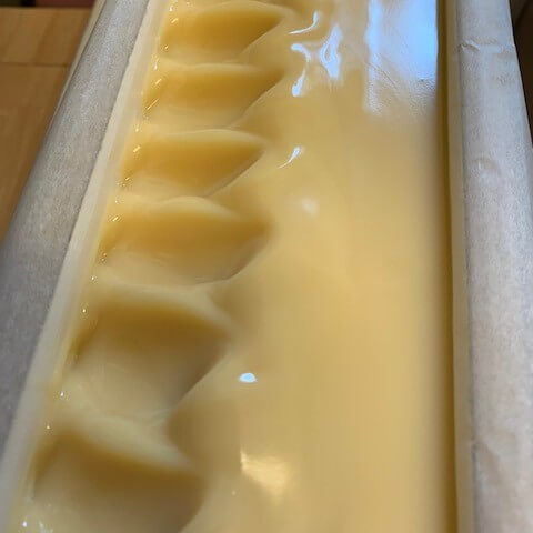 Close-up of the textured top of Argyll Citrus Mist handmade soap
