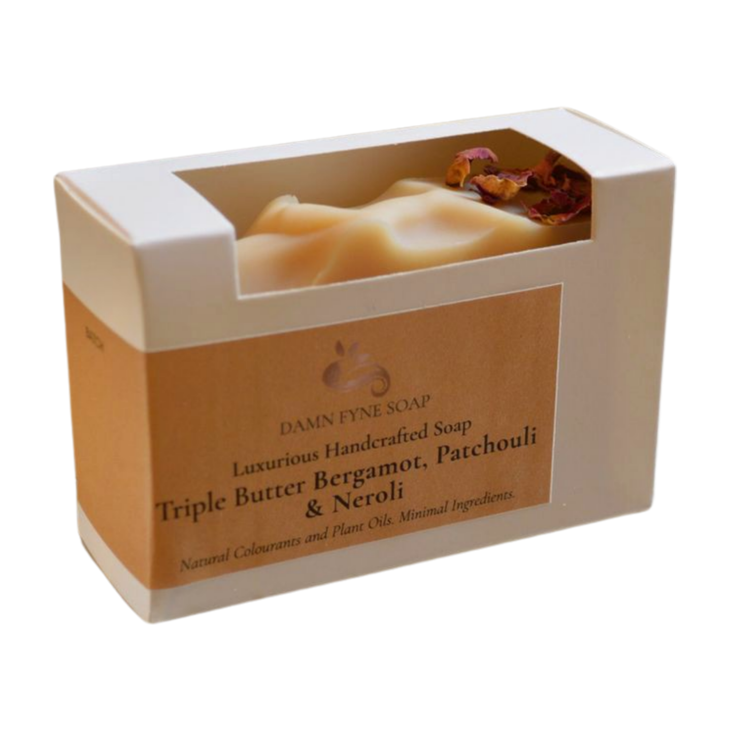 beautifully scented soap, luxury soap, Premium skincare soap with natural bergamot, patchouli, and neroli oils.