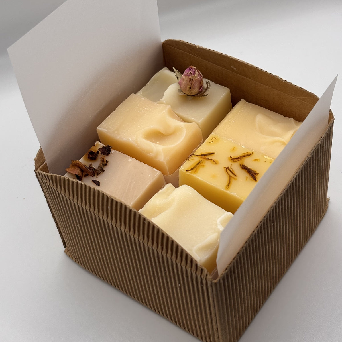 Handmade soap gift box with six natural soaps made in Tarbert, Loch Fyne