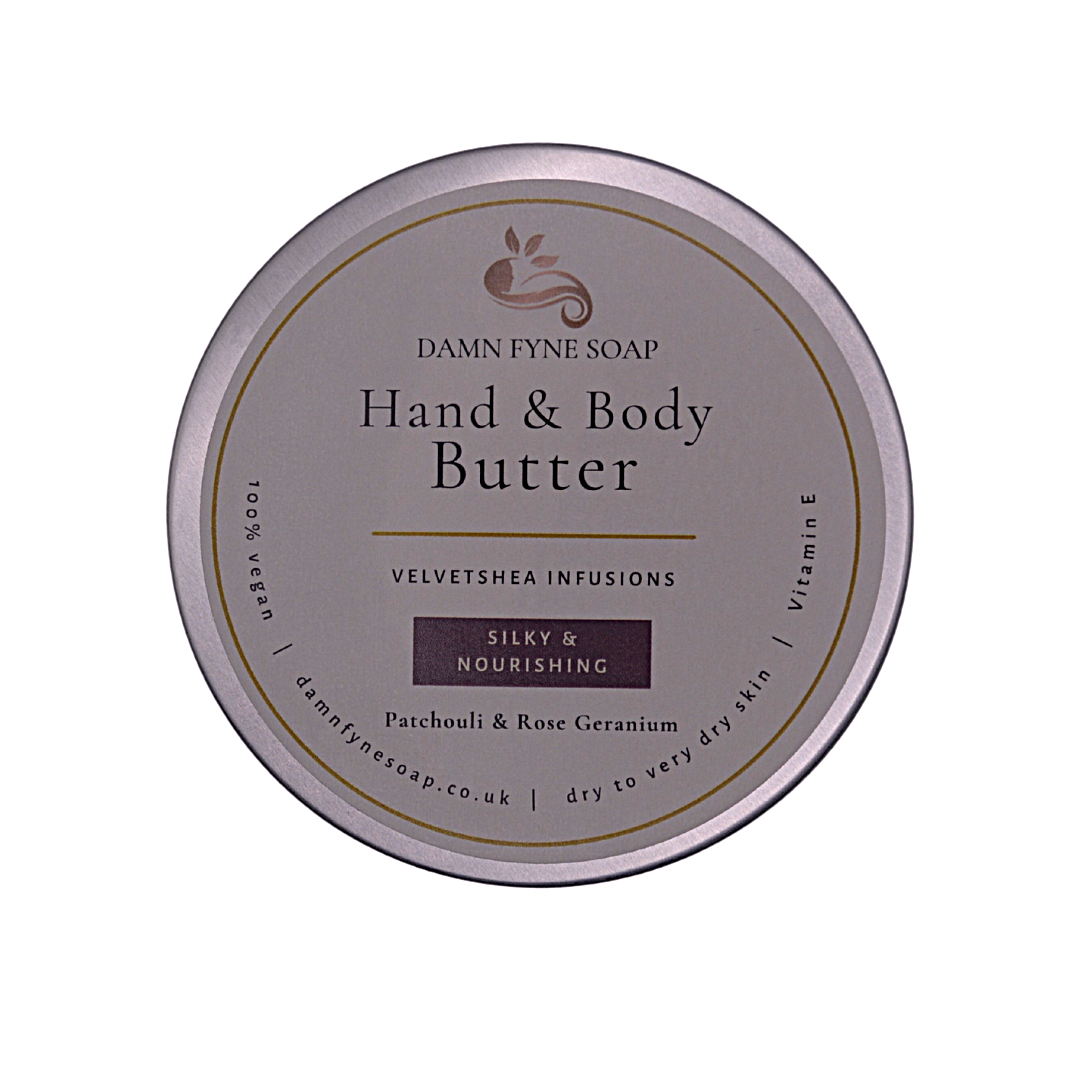 Patchouli body butter, rose geranium body butter, natural body butter, moisturizing body butter,