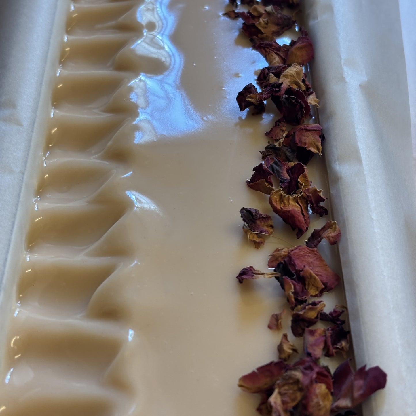 freshly poured triple butter soap