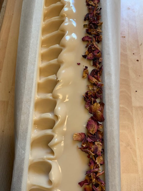 soap with rose petals. luxurious soap, Handcrafted soap designed for mature skin, rich in plant-based butters.