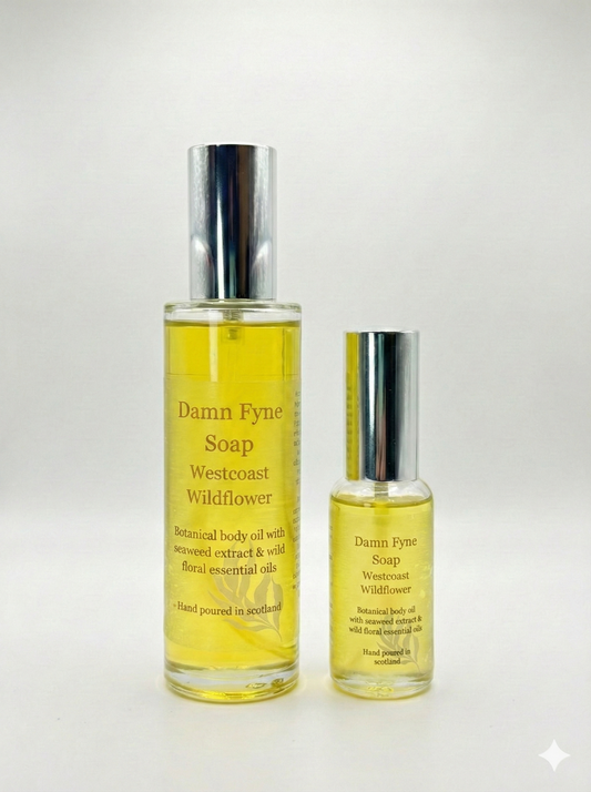 Lightweight body oil with rose geranium and lemongrass essential oils