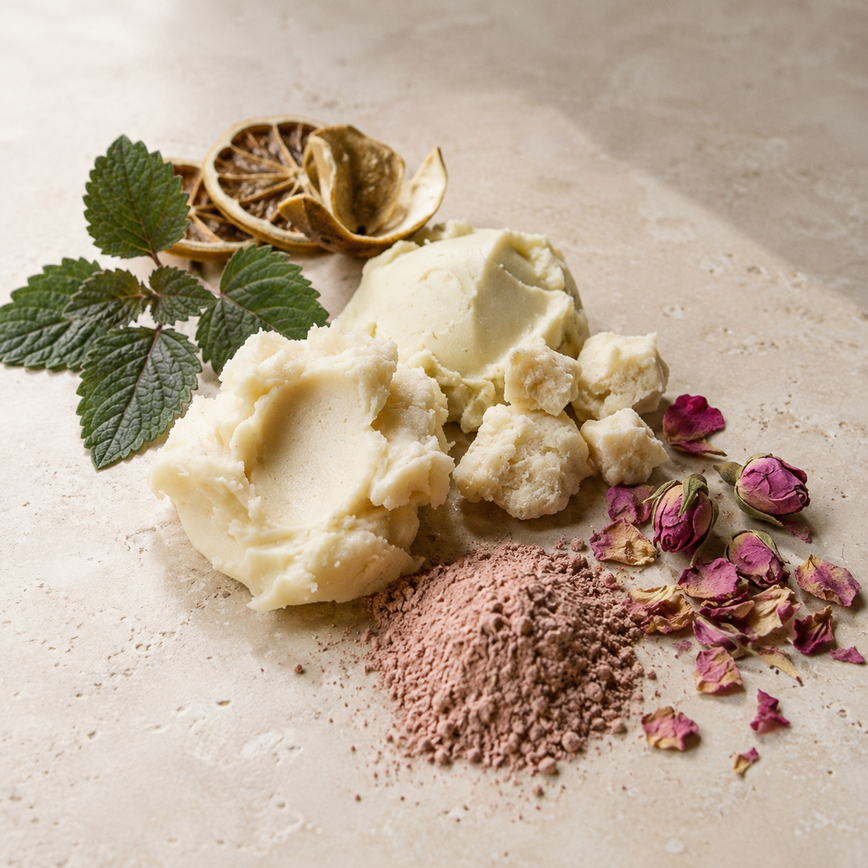Triple butter soap ingredients. bergamot, patchouli and neroli